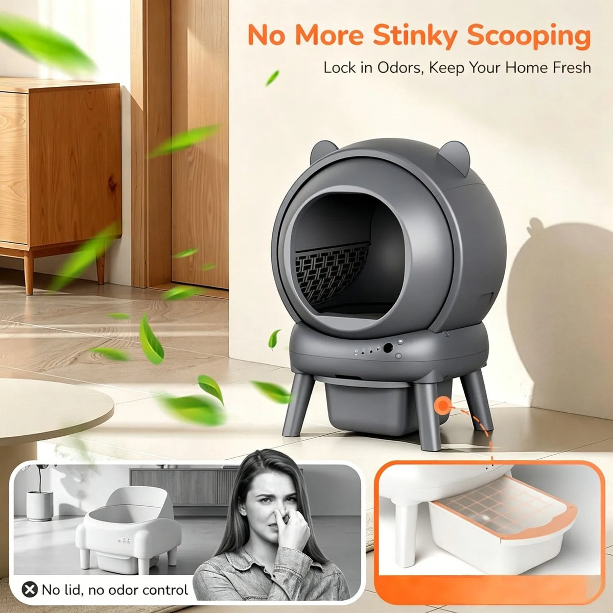 Cumrige Automatic Self Cleaning Cat Litter Box Smart App Control
