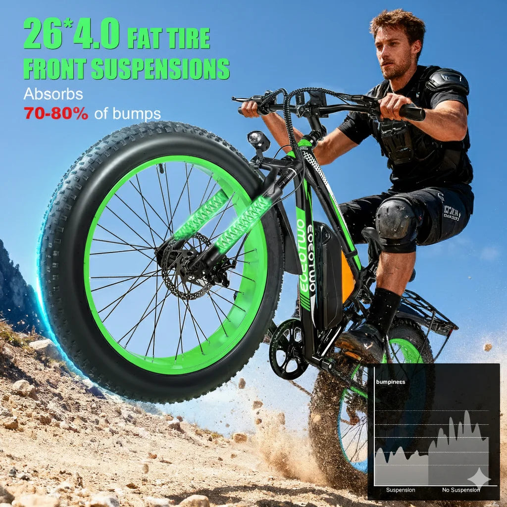 1000W Fat Tire Electric Bike With 48V 20Ah Battery