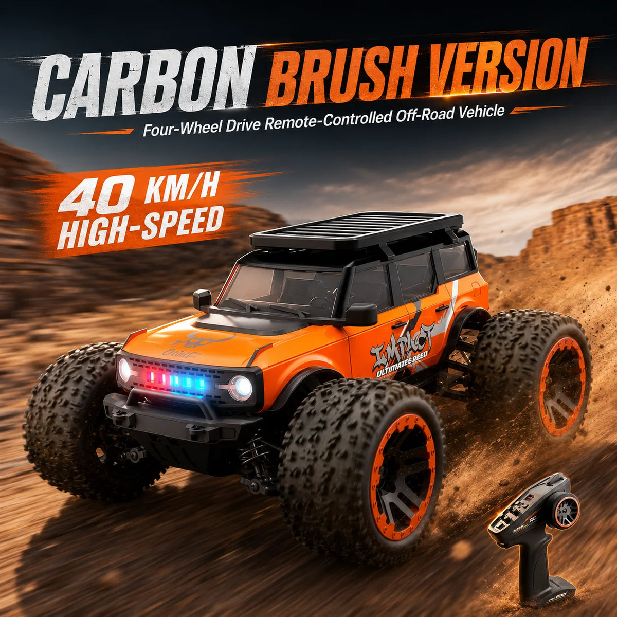 ZNLYRION 4WD Remote Control Off Road Truck With LED Lights