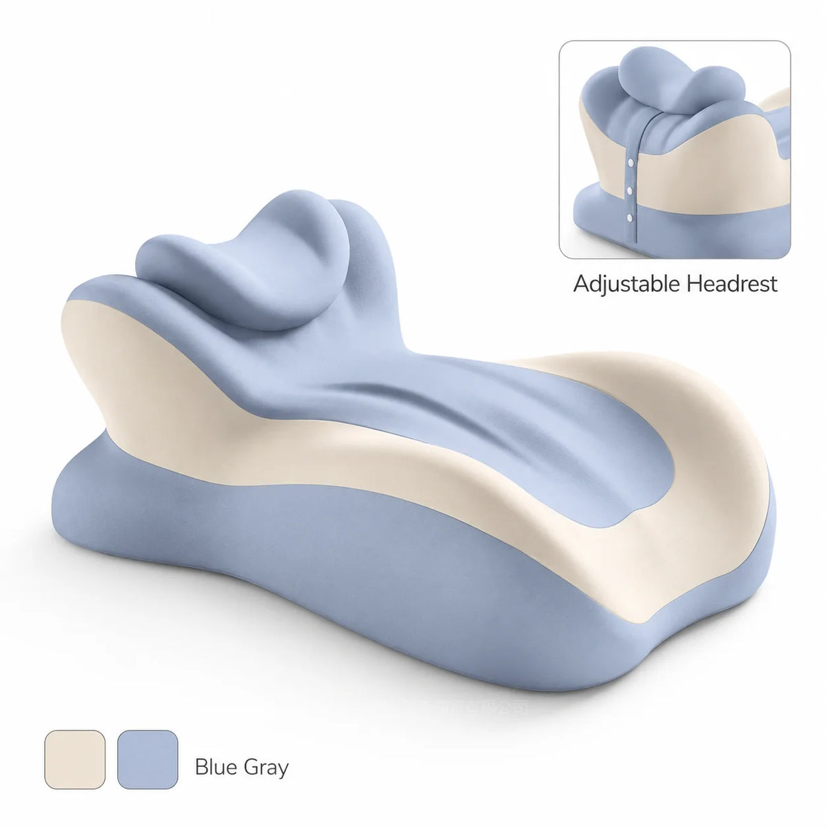 Ergonomic Memory Foam Reading Pillow With Removable Headrest For Bed Comfort