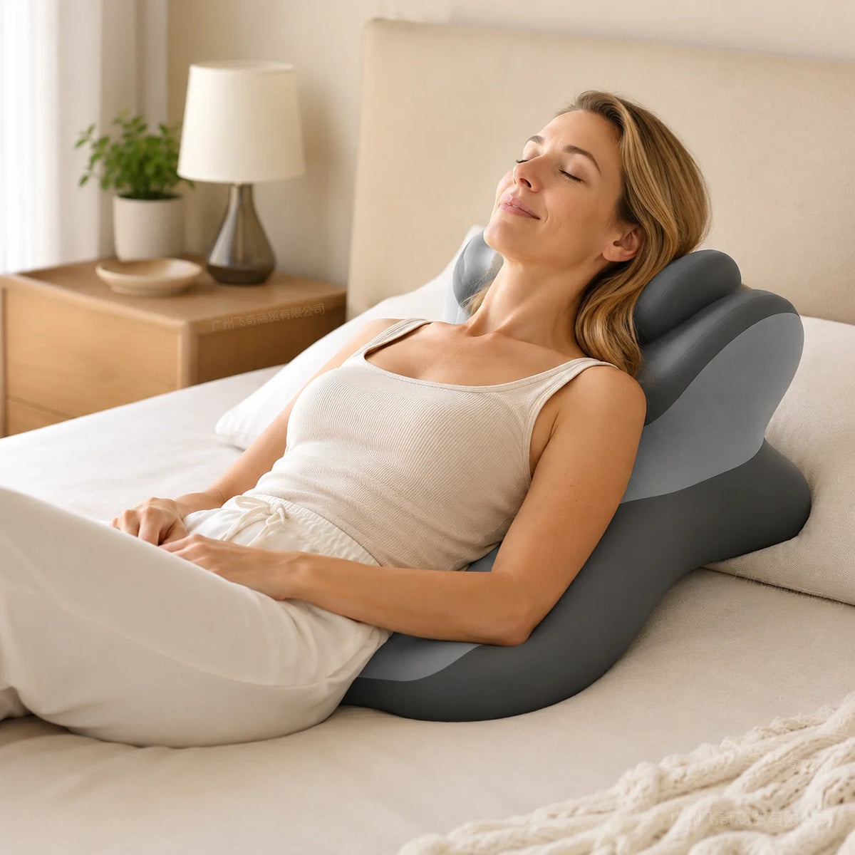 Ergonomic Memory Foam Reading Pillow With Removable Headrest For Bed Comfort