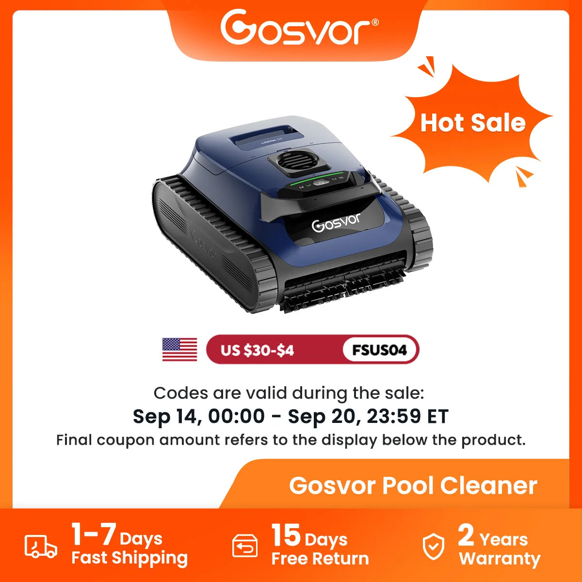 GOSVOR LiteVac G1 Robotic Pool Vacuum With Wall Cleaning