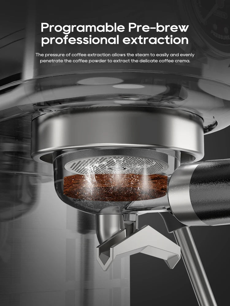 HiBREW 20 Bar Semi Automatic Espresso Machine With Adjustable Temperature