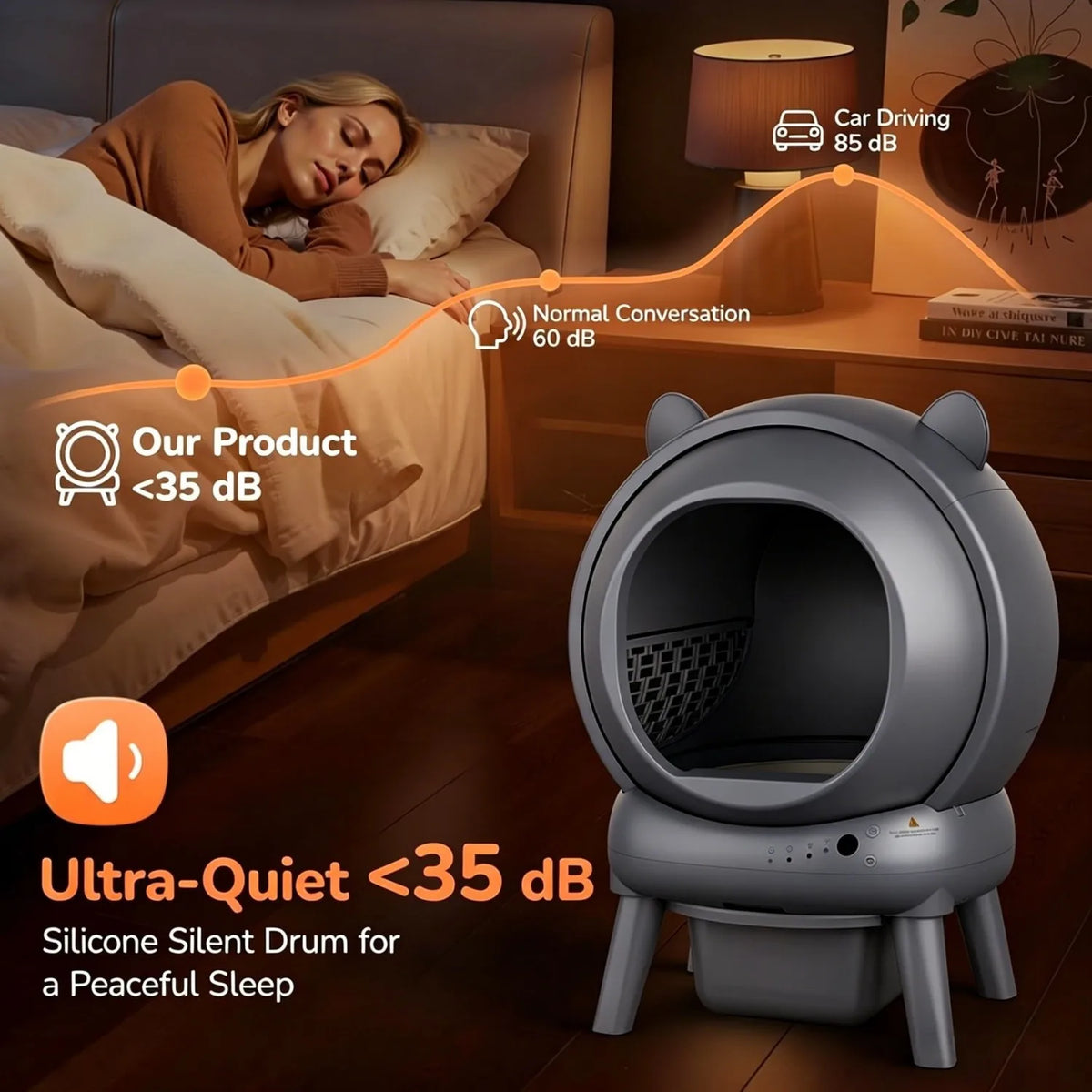 Cumrige Automatic Self Cleaning Cat Litter Box Smart App Control