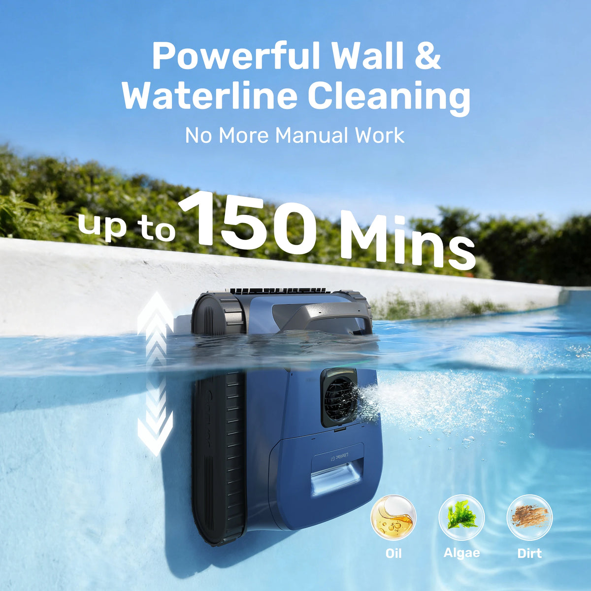 GOSVOR LiteVac G1 Robotic Pool Vacuum With Wall Cleaning