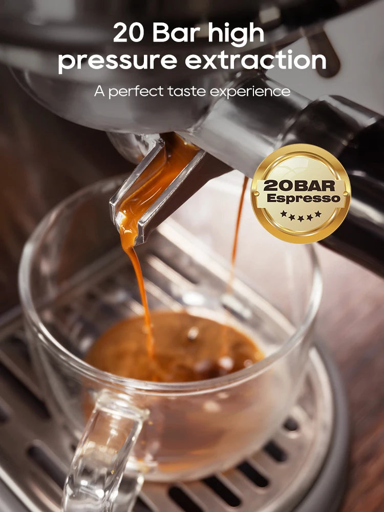 HiBREW 20 Bar Semi Automatic Espresso Machine With Adjustable Temperature