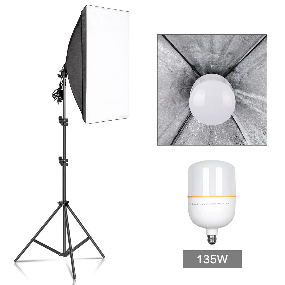 SH Professional Photography Softbox Lighting Kit for Studio Portraits