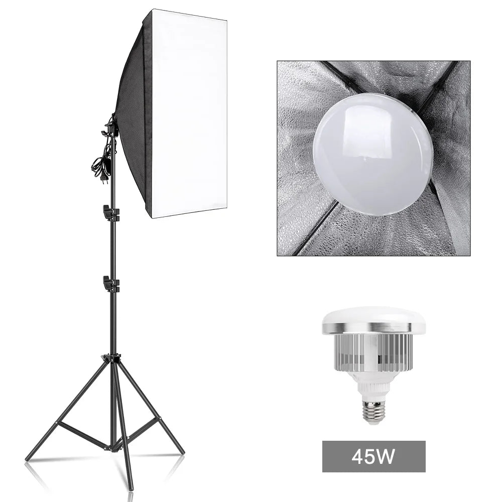 SH Professional Photography Softbox Lighting Kit for Studio Portraits
