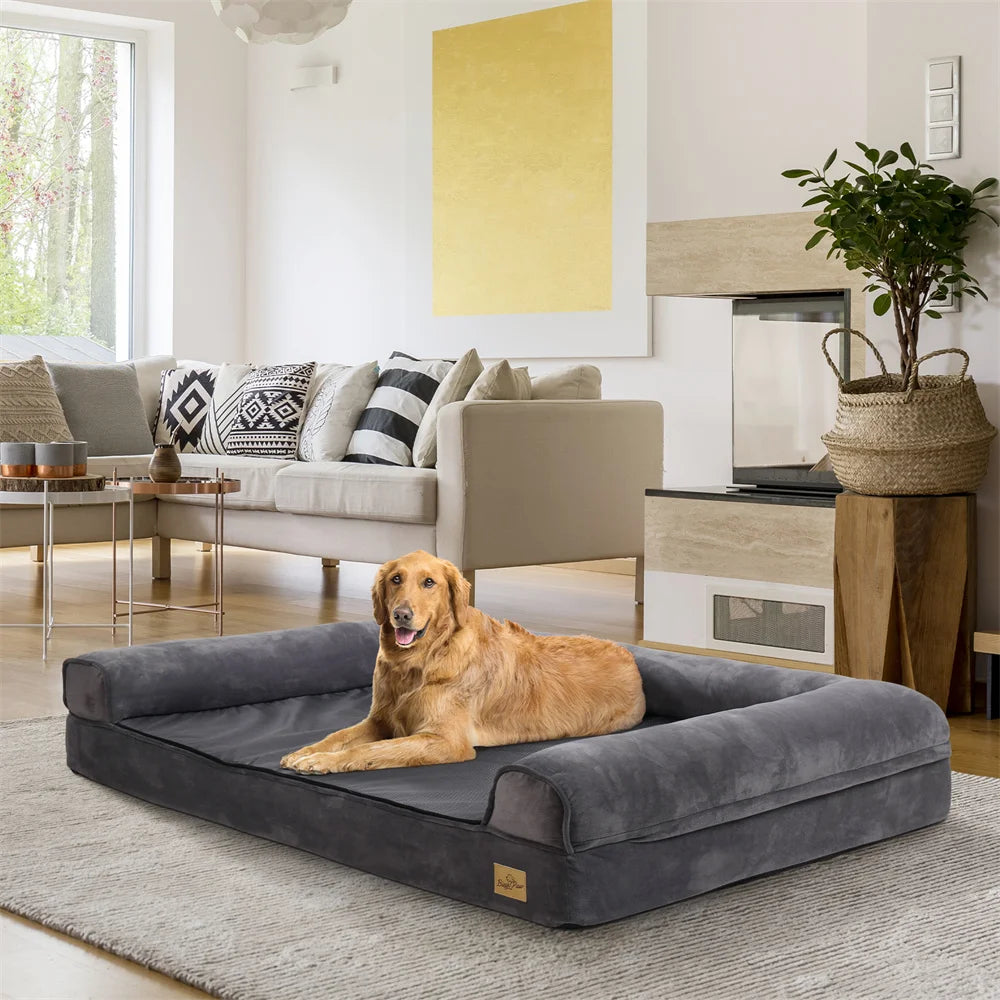BORWART Orthopedic Memory Foam Dog Sofa Bed With Removable Cover