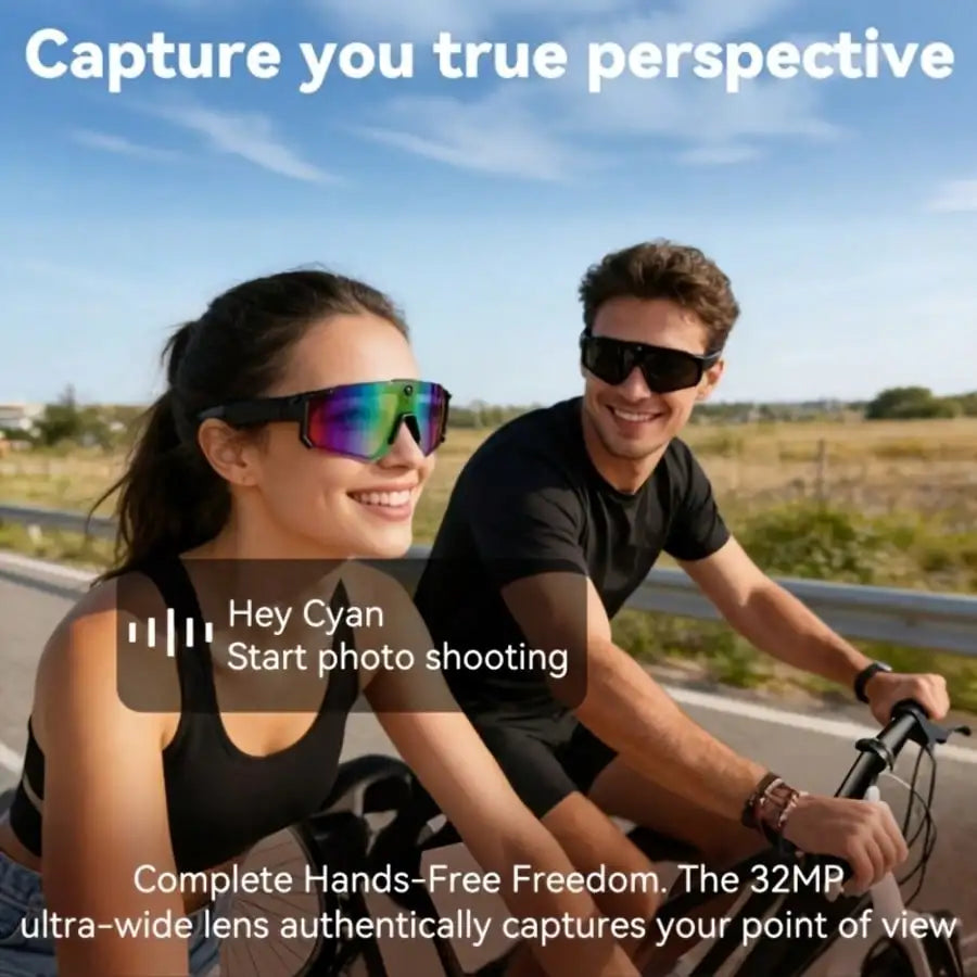Hivisuals AI Camera Sports Sunglasses With Bluetooth Audio