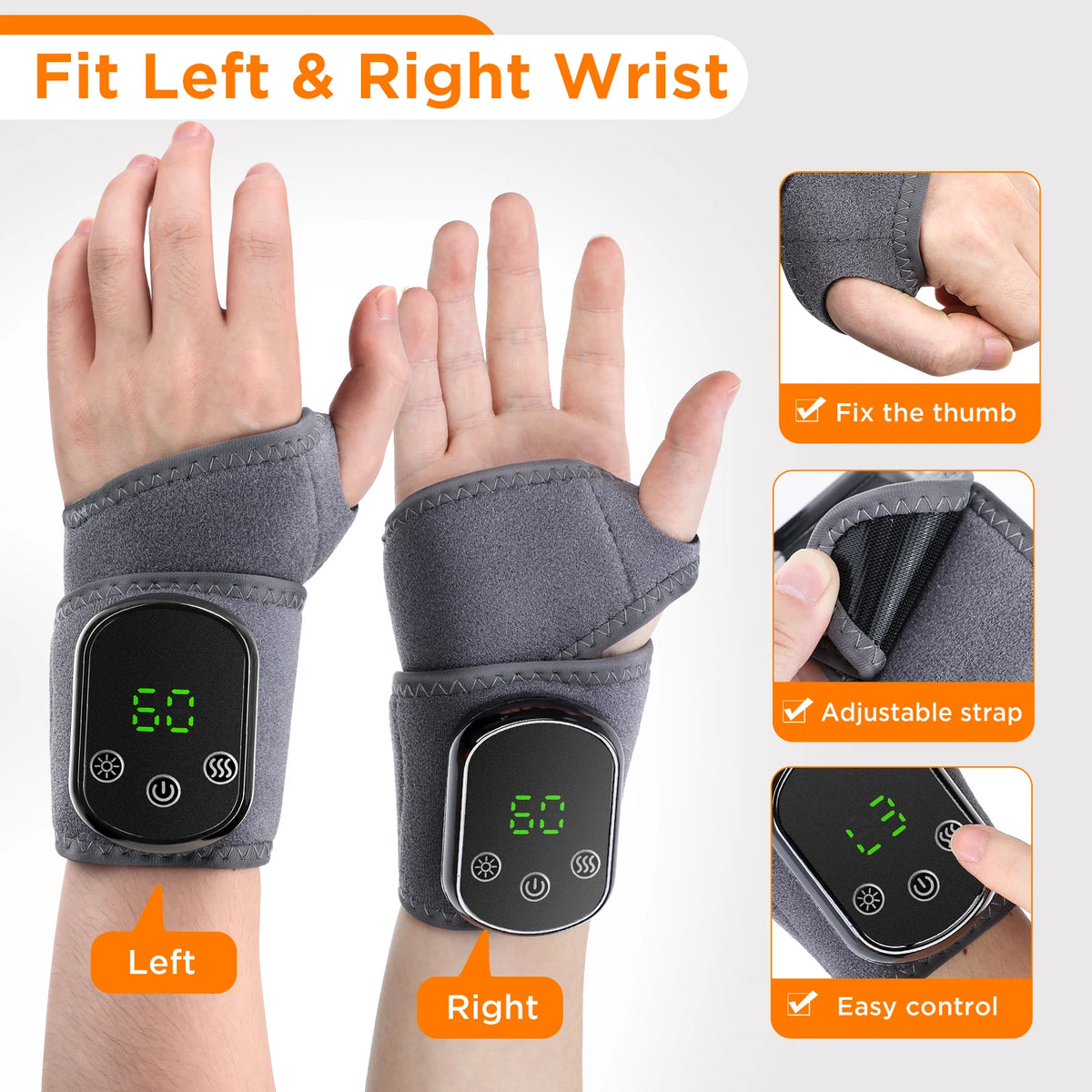 Hailicare Cordless Heated Hand And Wrist Massager With Vibration