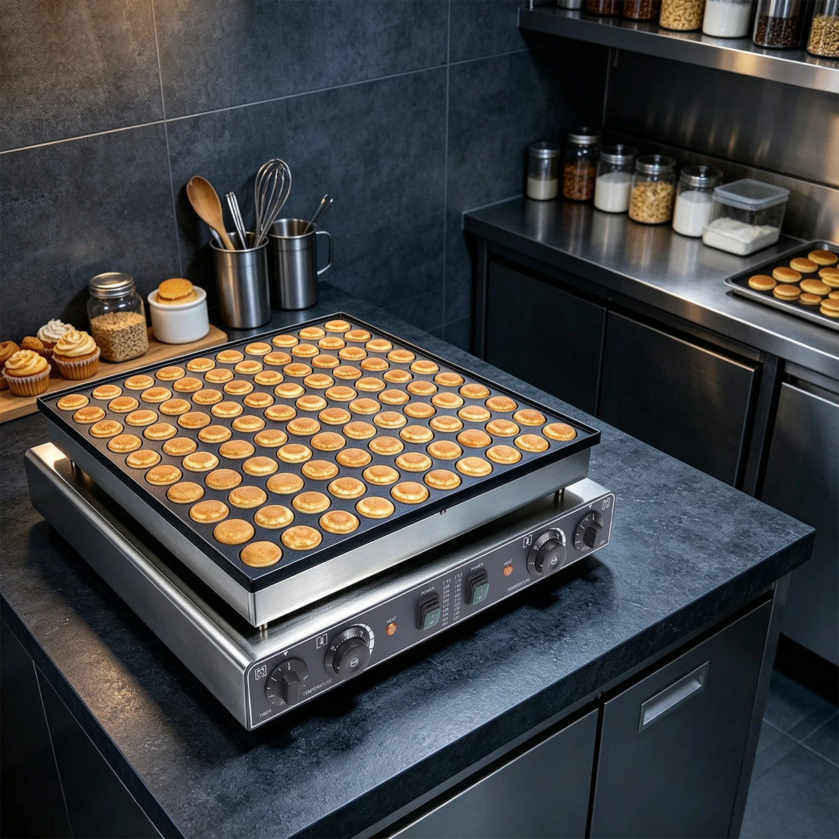Sweetmile Commercial Mini Pancake Maker With Dual Zone Temperature Control