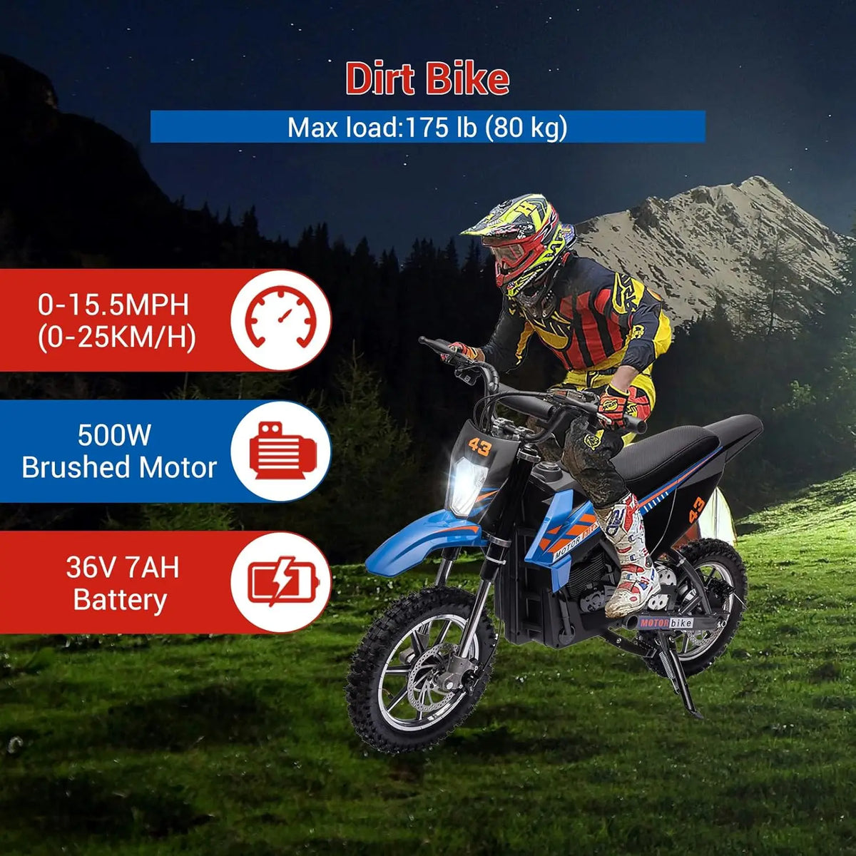 HiMISS Electric Off Road Ride On Motorcycle With 350W Motor