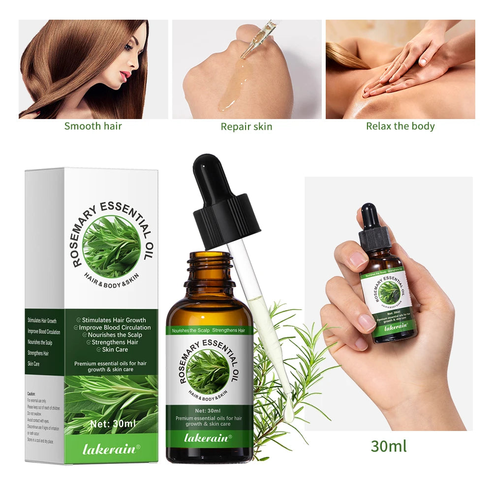 Lakerain Rosemary Essential Oil For Scalp Hair And Body Care