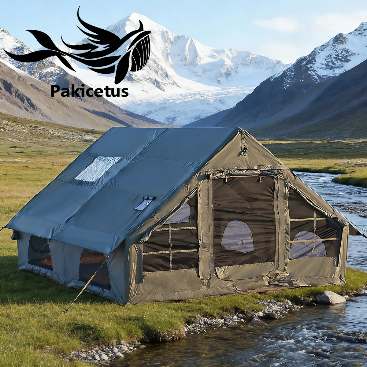 Pakicetus Inflatable Glamping Tent With Hand Pump For Outdoor Camping