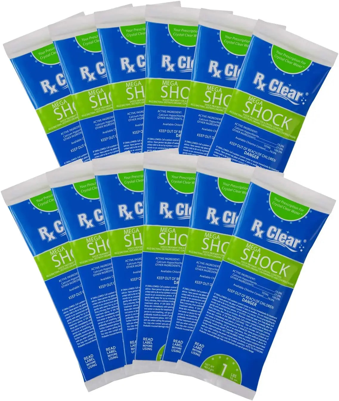 Rx Clear Mega Shock 73 Percent Calcium Hypochlorite Pool Sanitizer
