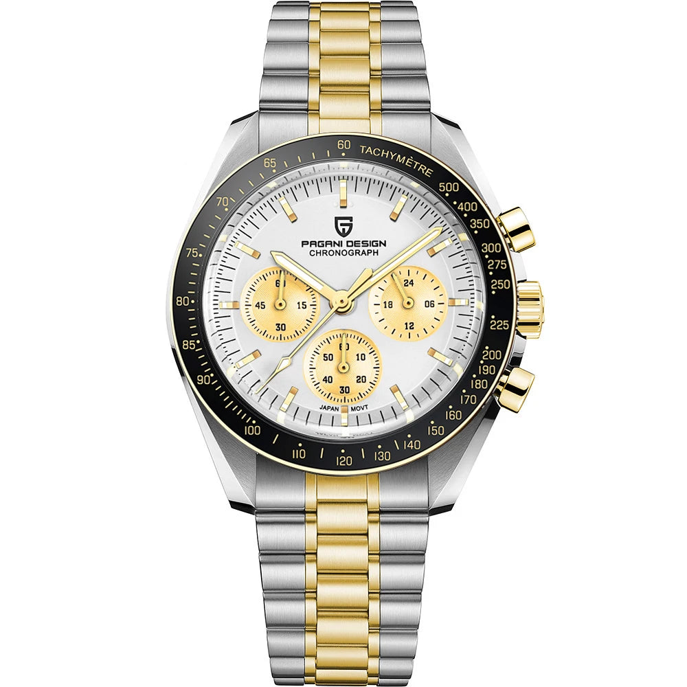 PAGANI DESIGN Men's Quartz Chronograph Sport Watch With Sapphire Glass