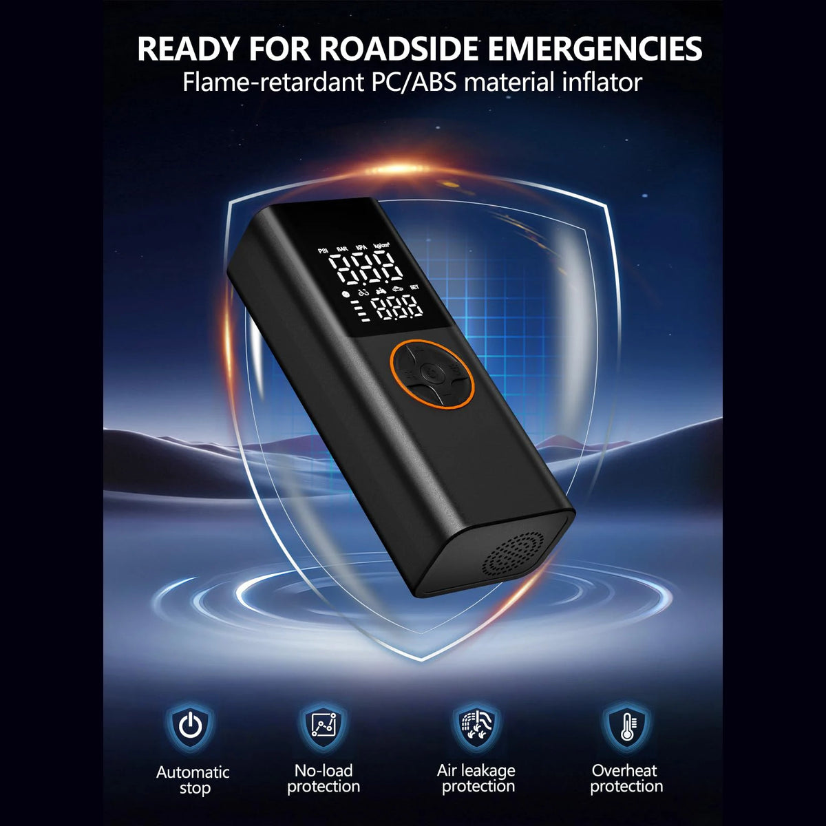 Portable Tire Inflator Air Compressor With Digital Pressure Gauge