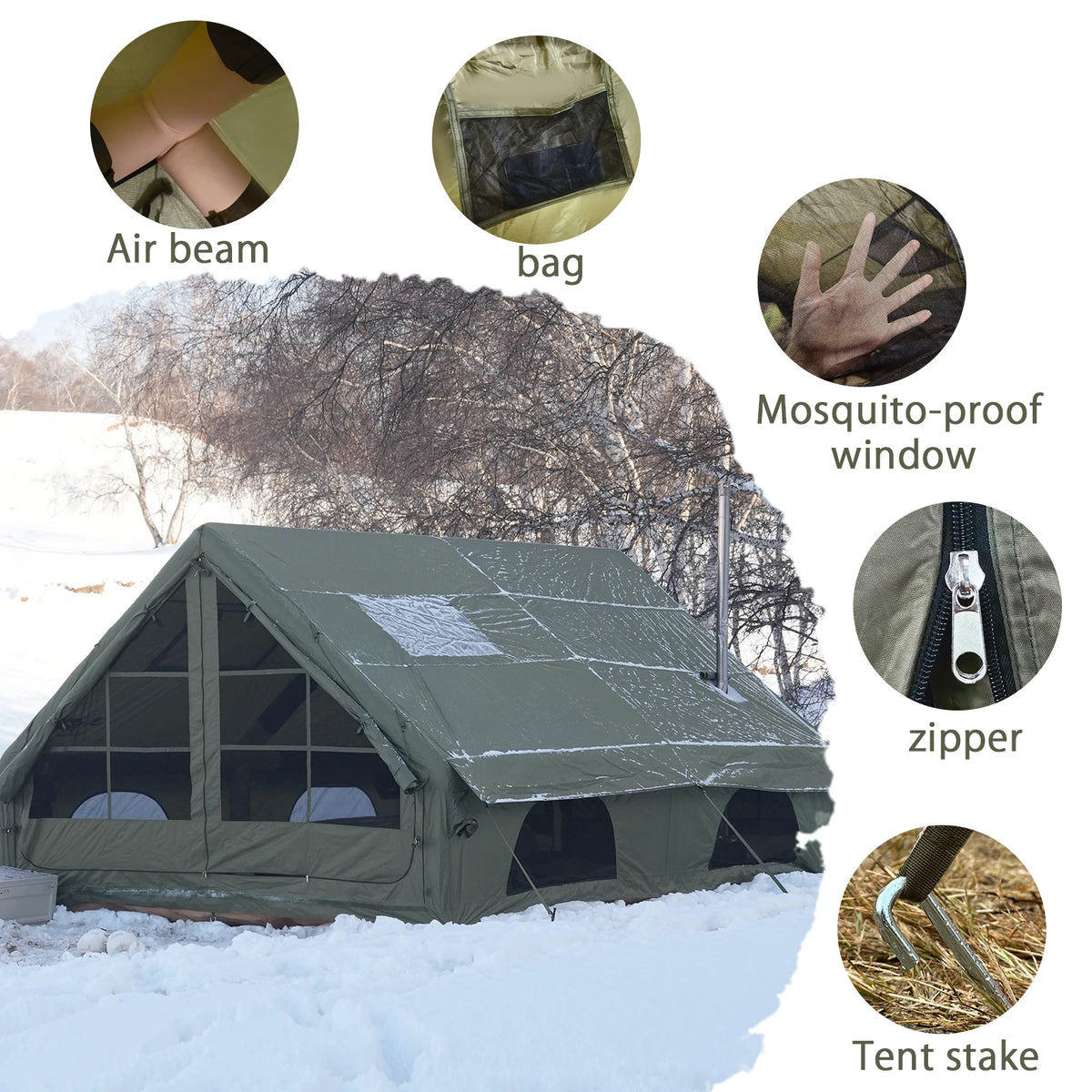 Pakicetus Inflatable Glamping Tent With Hand Pump For Outdoor Camping