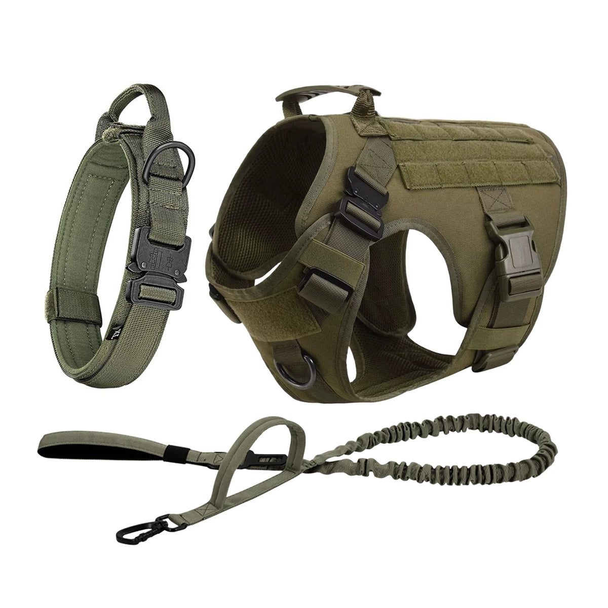 Petravel Tactical Dog Harness With Molle Pouches And Quick Release