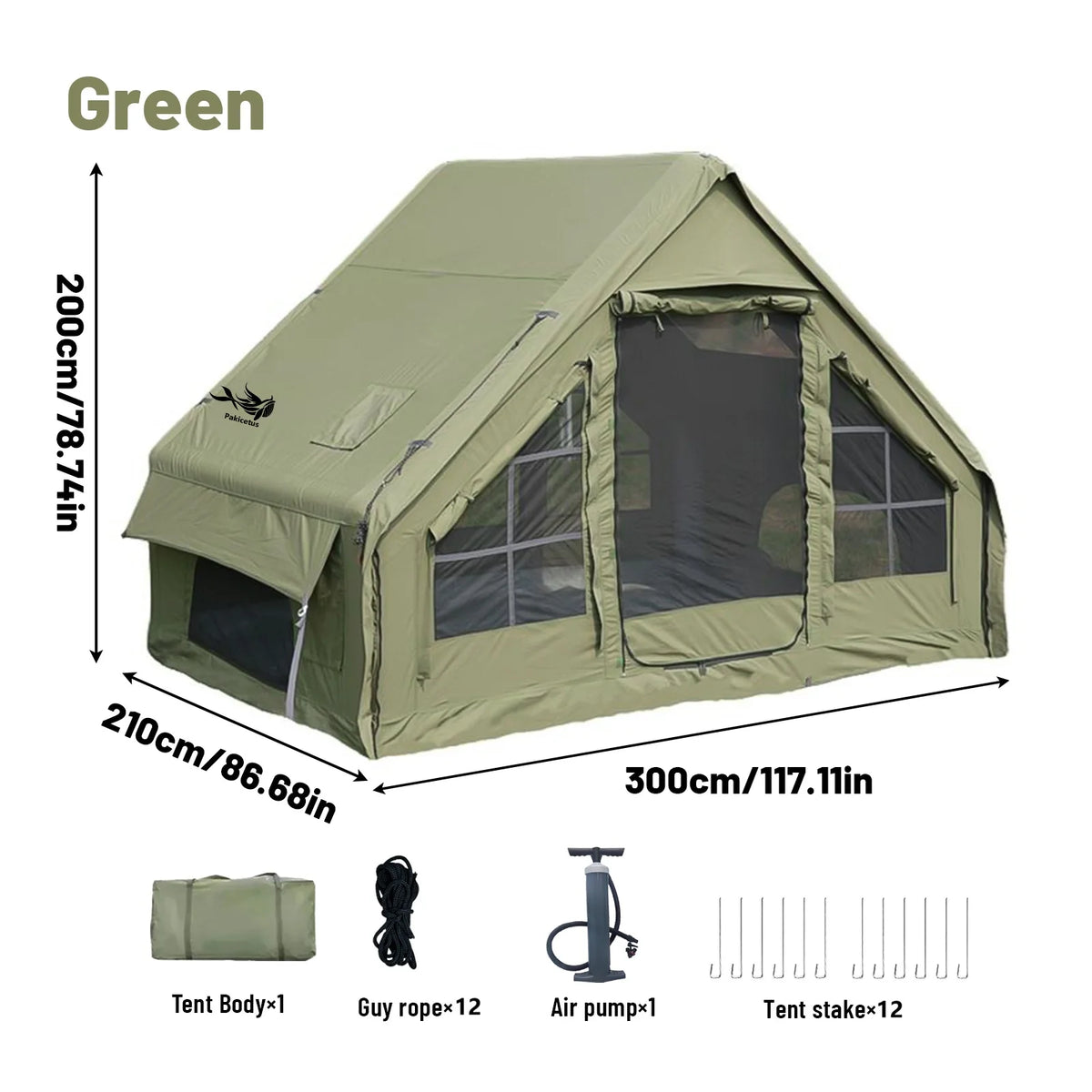 Pakicetus Inflatable Glamping Tent With Hand Pump For Outdoor Camping