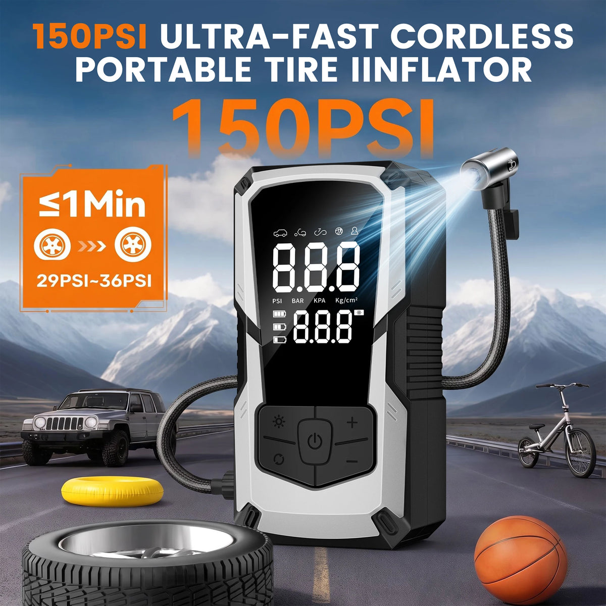 STSCELZ 2-in-1 Car Jump Starter and Portable Air Compressor