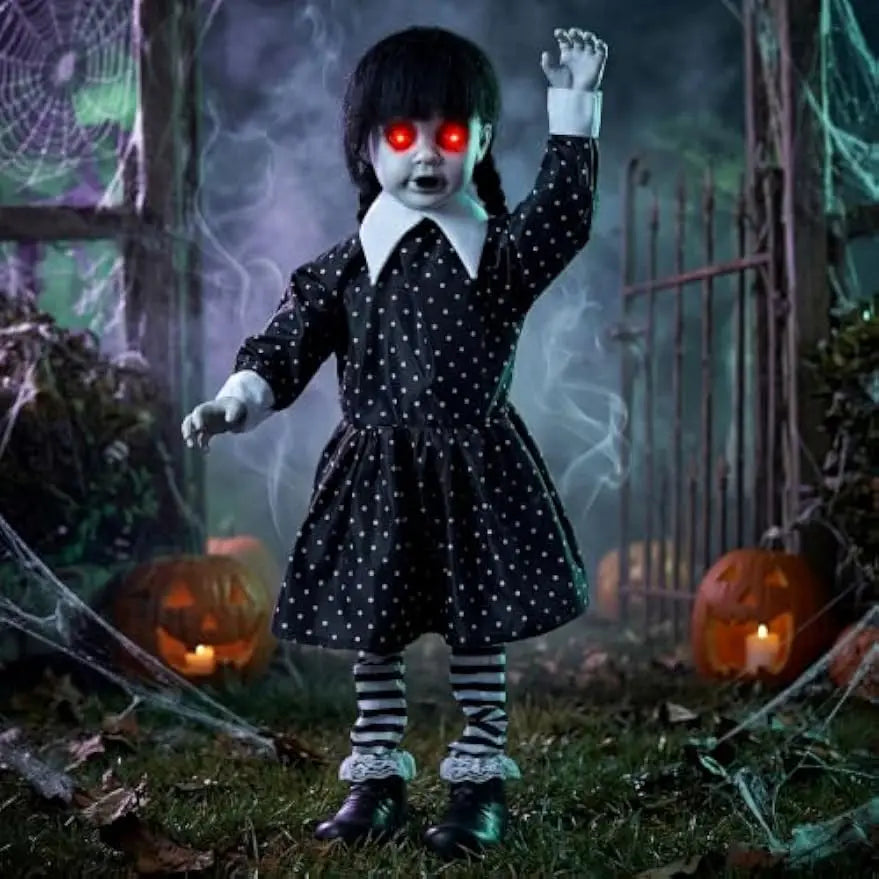 Joyfy Animated Halloween Ghost Doll With Glowing Eyes Spooky Sounds