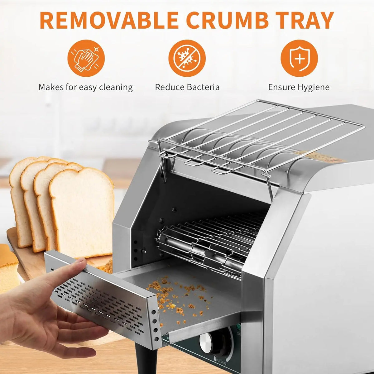 HiMISS Commercial Conveyor Toaster With Adjustable Browning For Restaurants