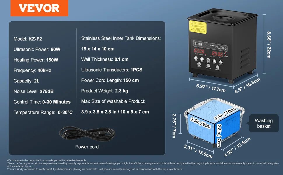 SucceBuy Ultrasonic Cleaner for Dishes and Household Cleaning
