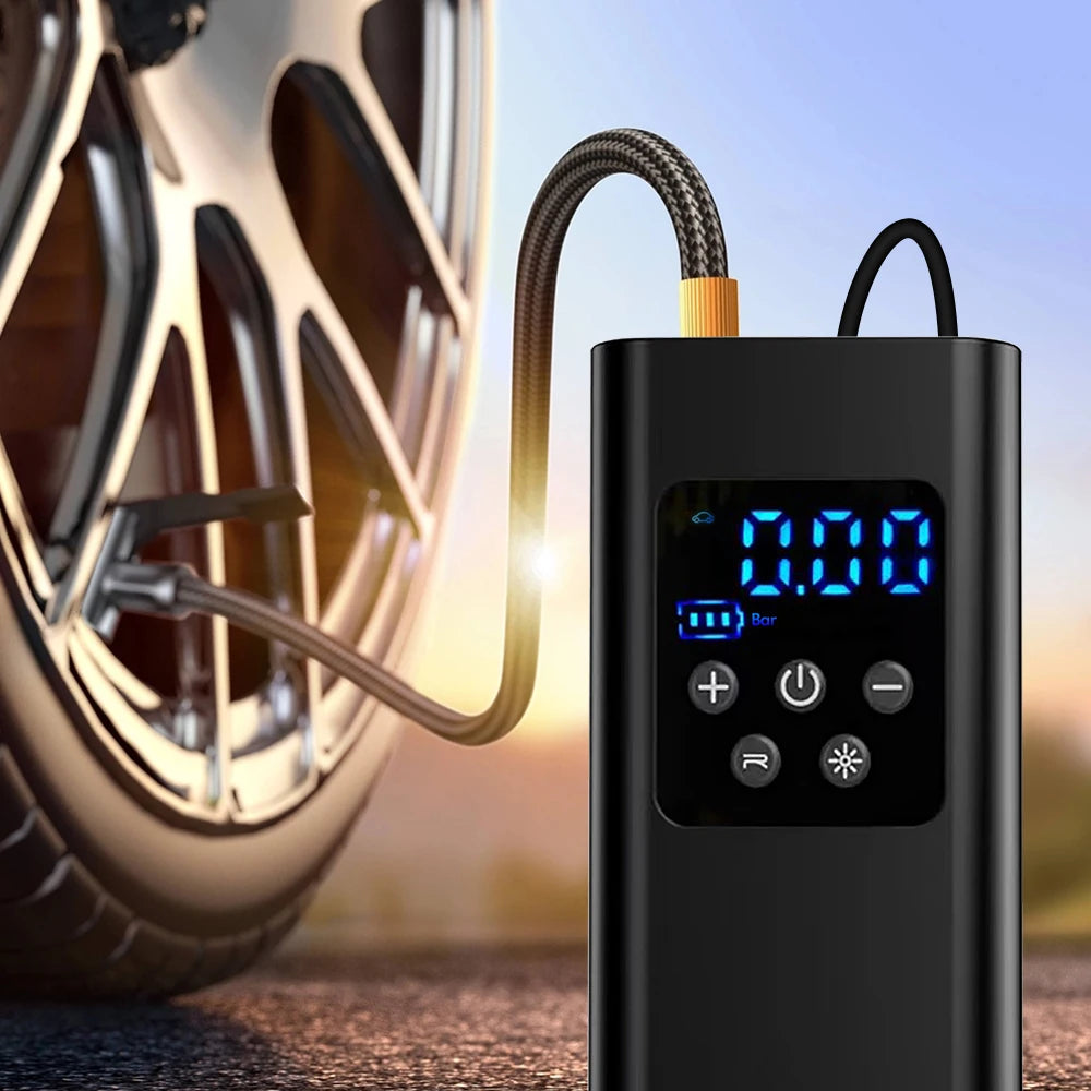 Portable Digital Tire Inflator Rechargeable Air Compressor With LED Light