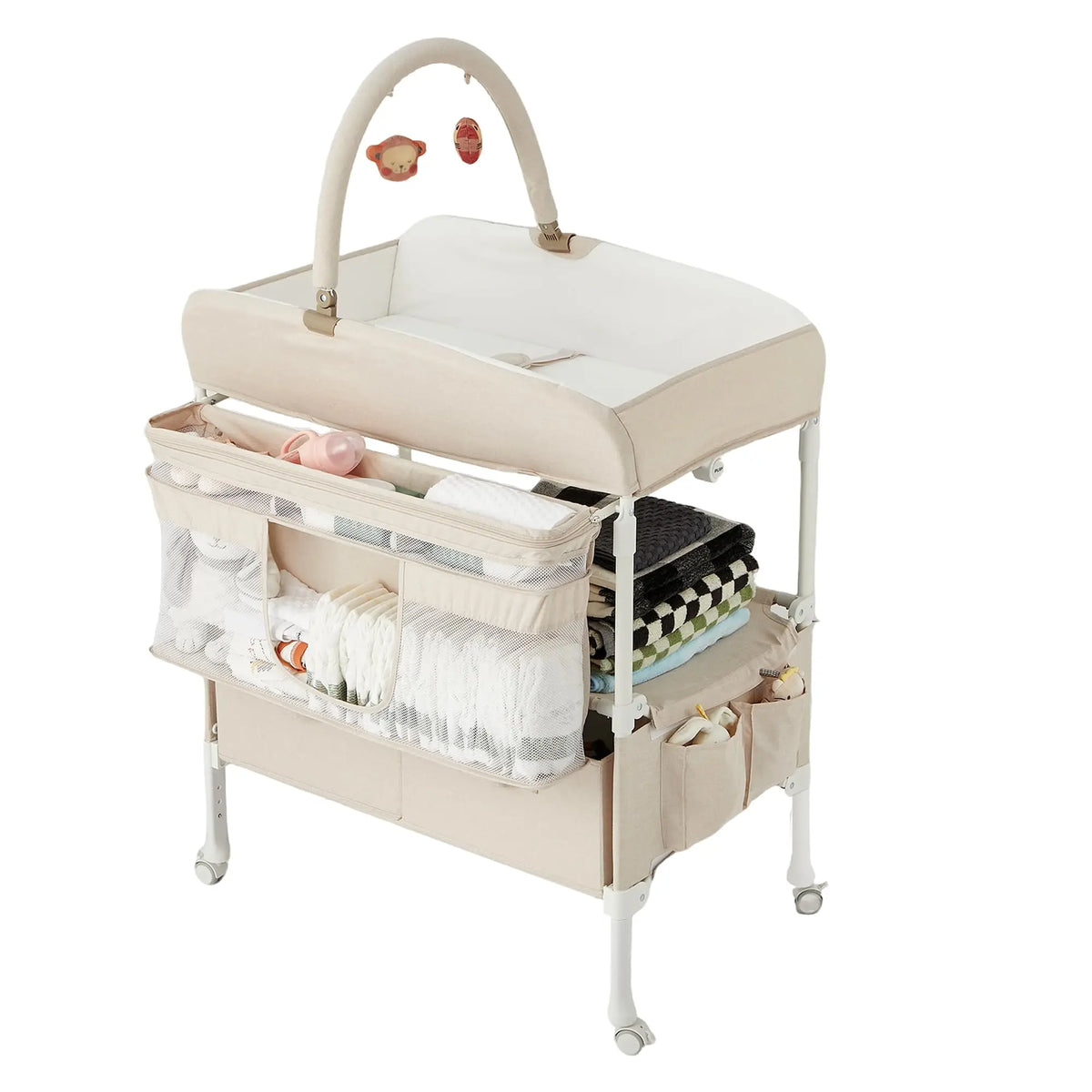 GAOMON Portable Baby Changing Table With Wheels And Storage Drawers