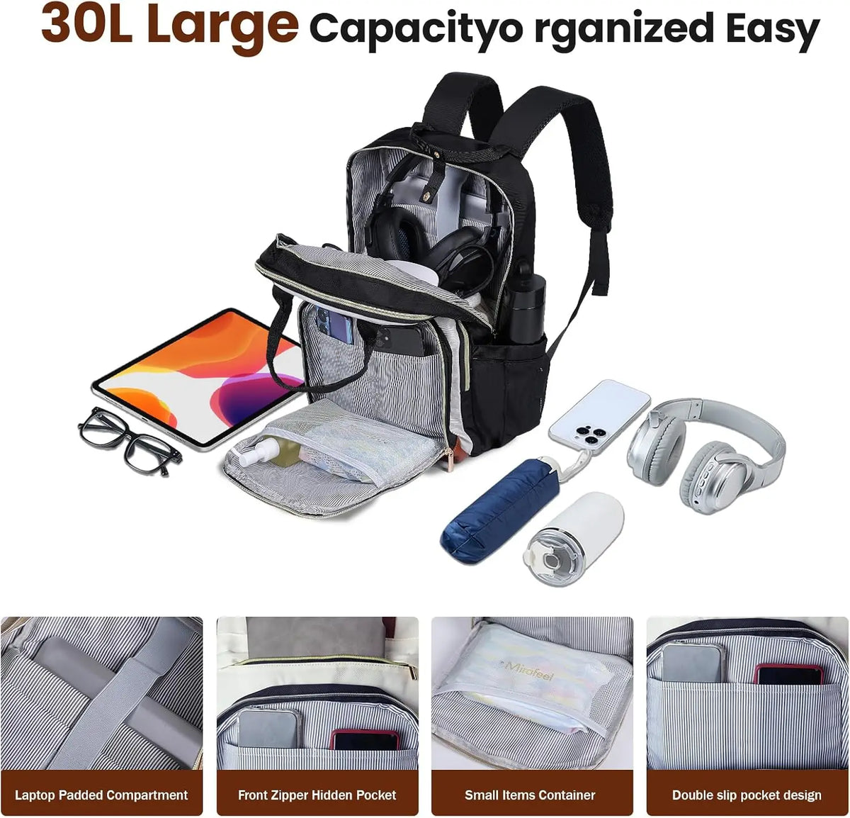 Stylish Laptop Backpack With USB Charging Port And Travel Storage