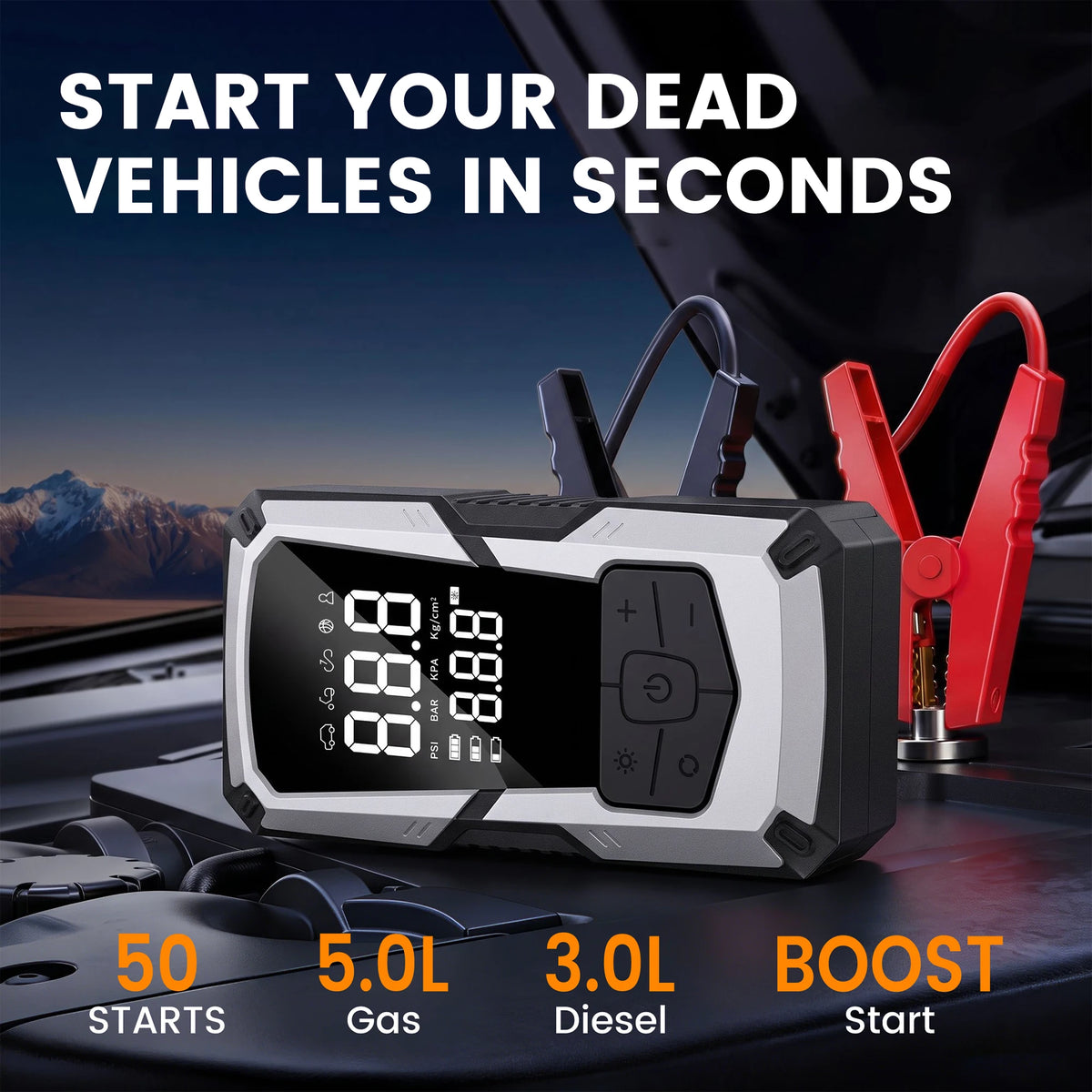 STSCELZ 2-in-1 Car Jump Starter and Portable Air Compressor