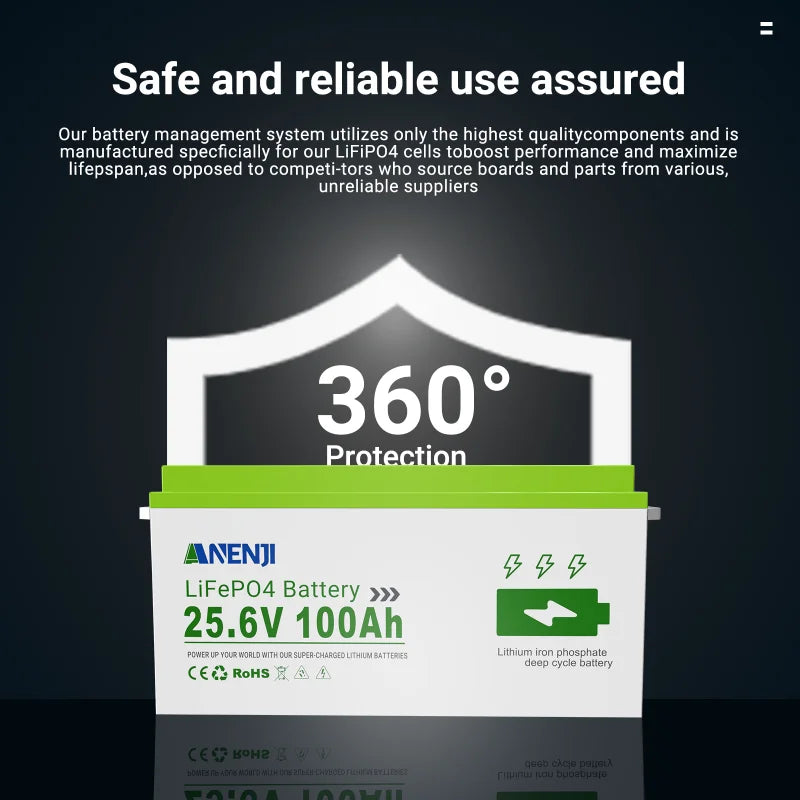 ANENJI LiFePO4 Solar Battery With BMS For Home Energy Storage