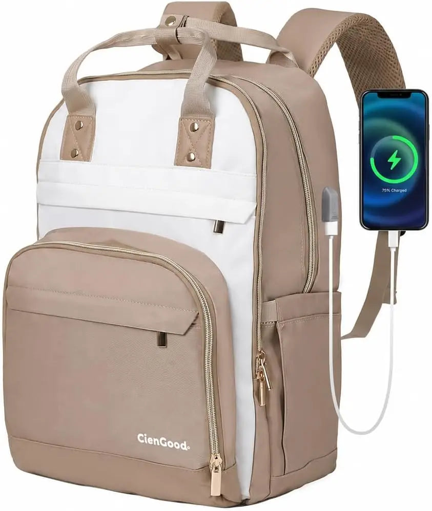 Stylish Laptop Backpack With USB Charging Port And Travel Storage