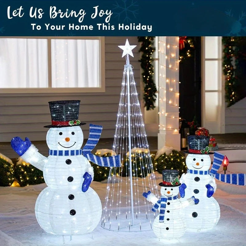 Joyfy Collapsible Snowman LED Yard Lights for Christmas Holiday Decor