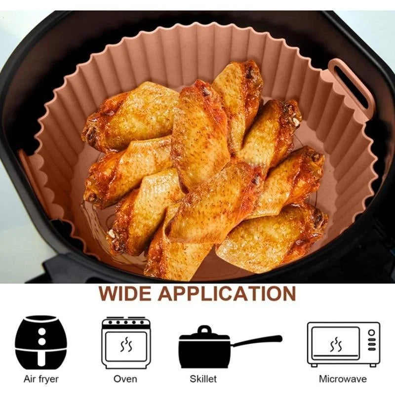 Reusable Silicone Air Fryer Liners Nonstick Oven Safe Basket Insert