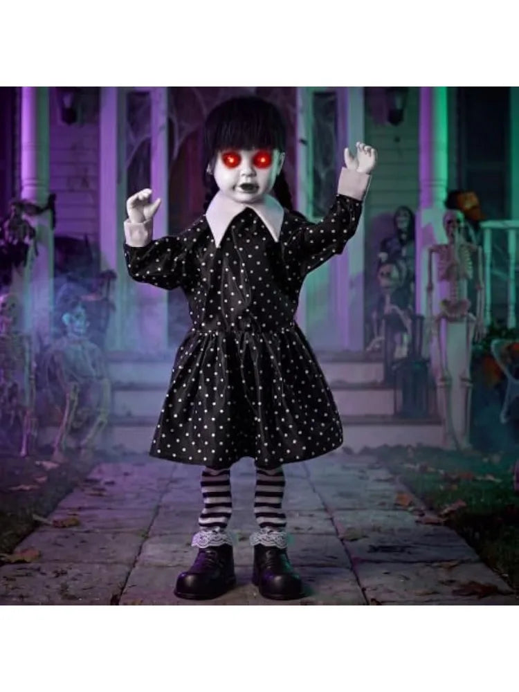 Joyfy Animated Halloween Ghost Doll With Glowing Eyes Spooky Sounds