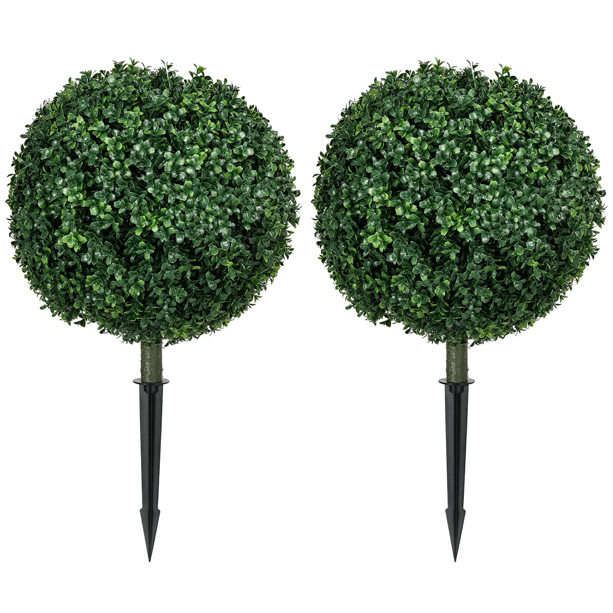 HOMCOM Artificial Boxwood Topiary Balls for Indoor Outdoor Decor