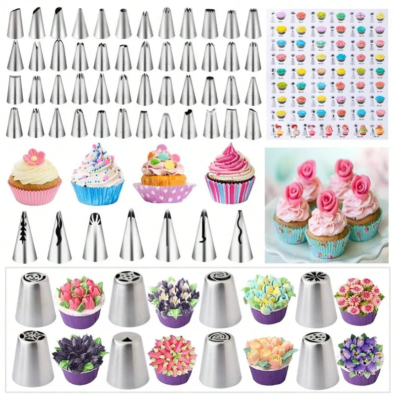 Cake Decorating Kit With Pastry Bags And Rotating Turntable Set