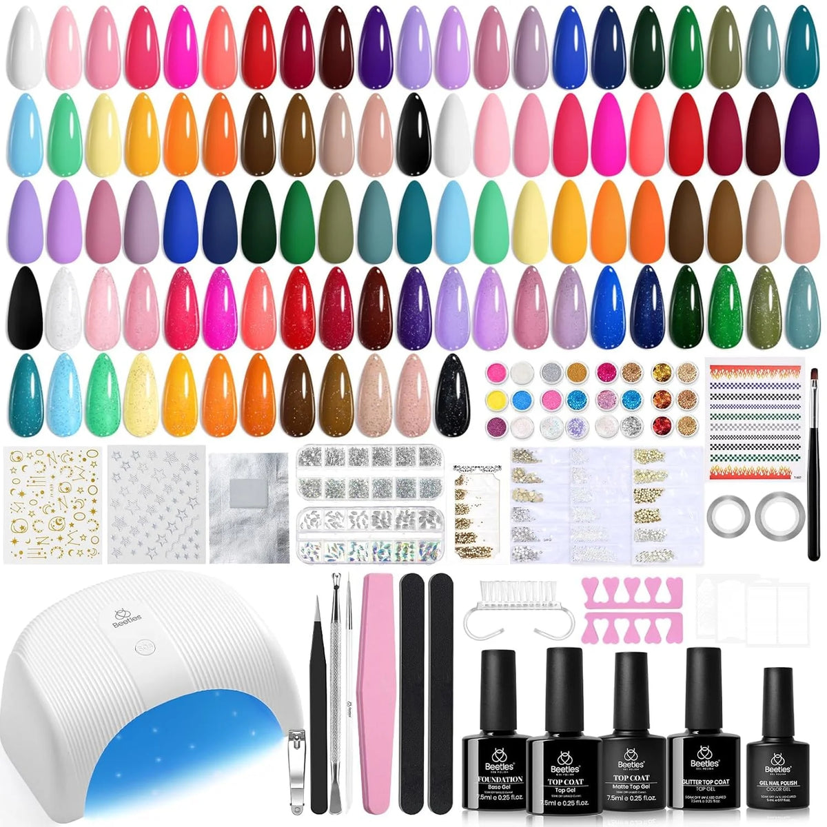 Beetles Gel Nail Polish Kit With UV Light Manicure Set