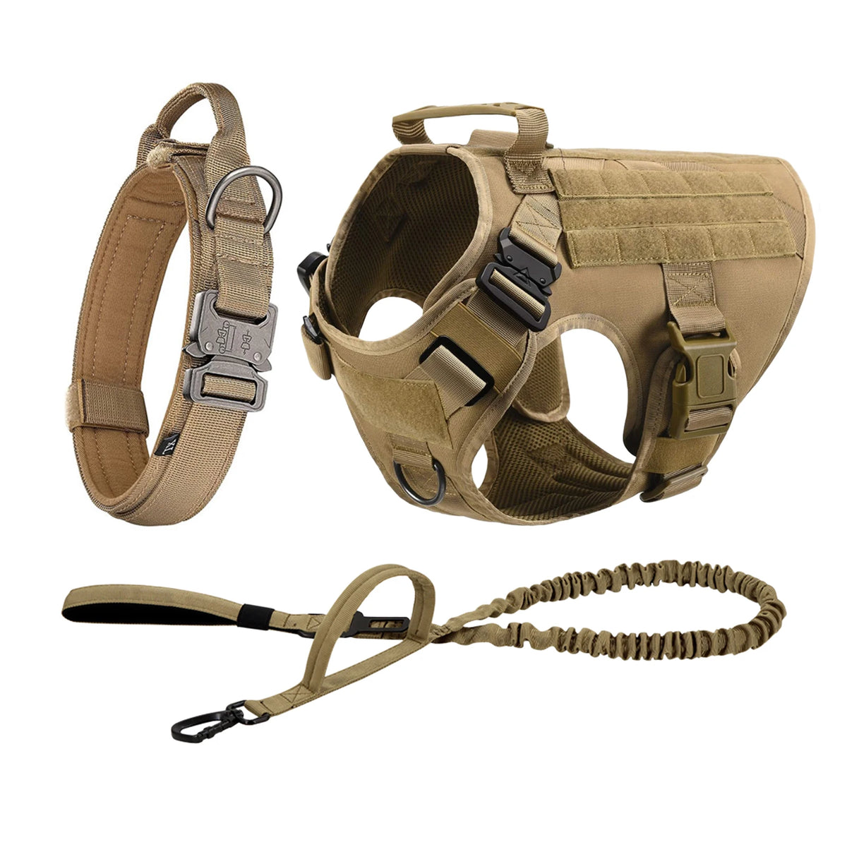 Petravel Tactical Dog Harness With Molle Pouches And Quick Release