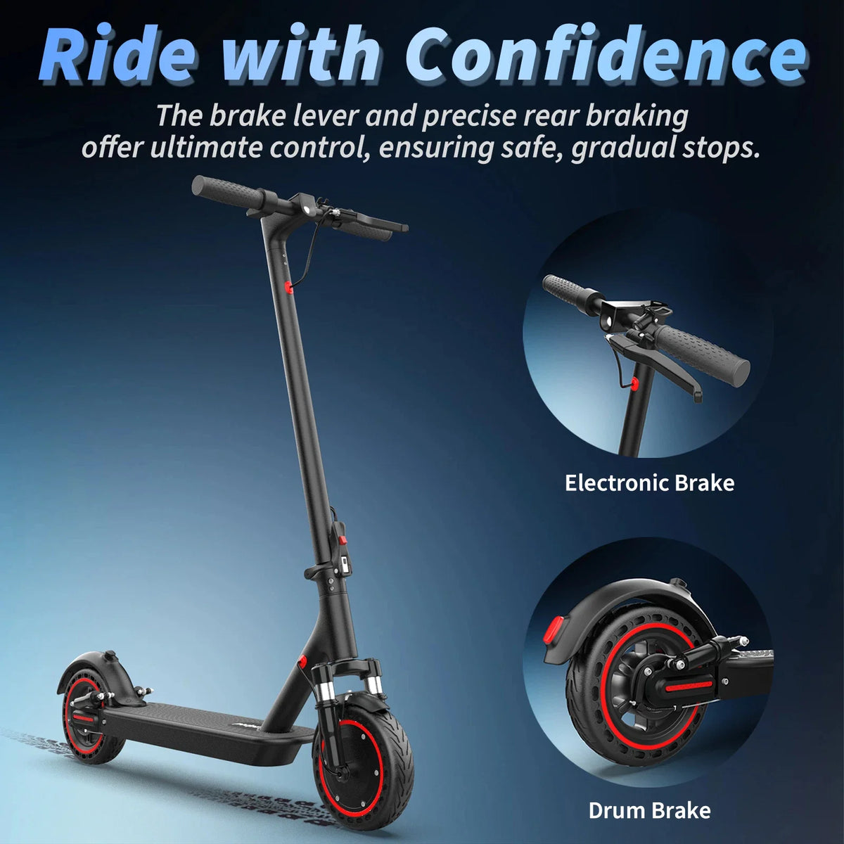 Ladped 350W Electric Scooter With Smart App And Dual Suspension