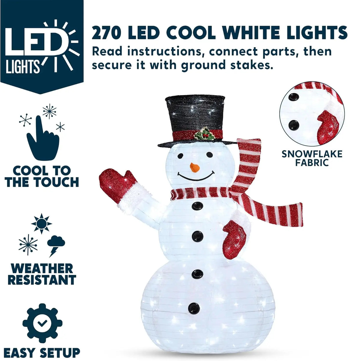 Joyfy 3D LED Snowman Yard Lights for Christmas Outdoor Decor