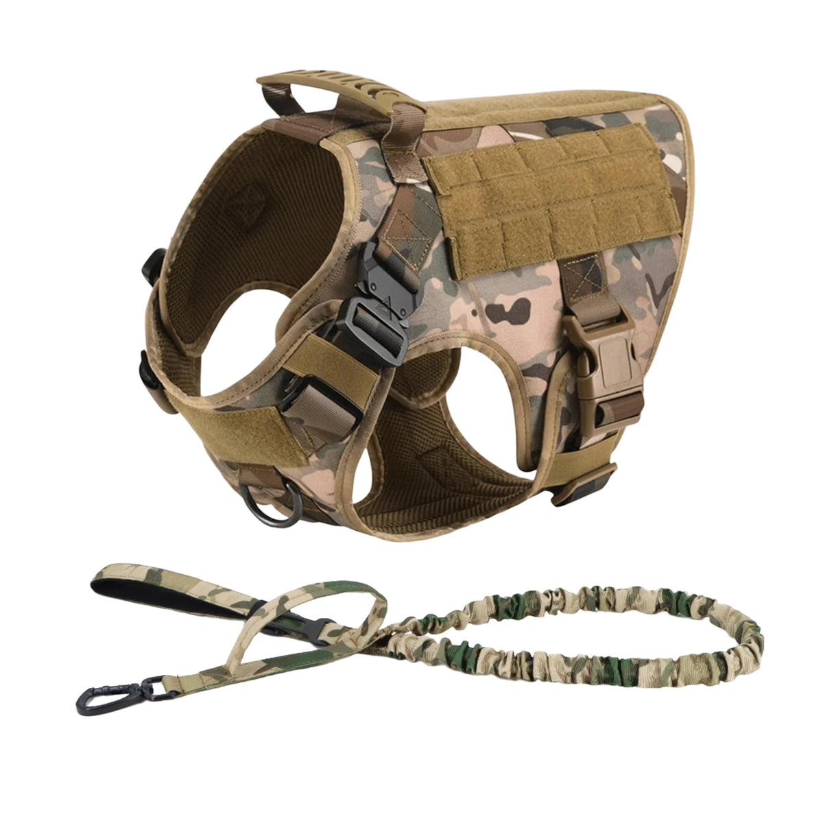 Petravel Tactical Dog Harness With Molle Pouches And Quick Release