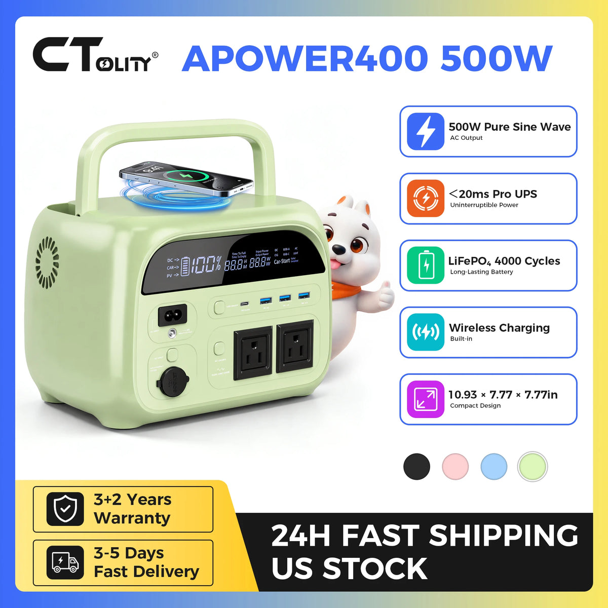 CTOLITY AP200 Portable Power Station With LiFePO4 Battery