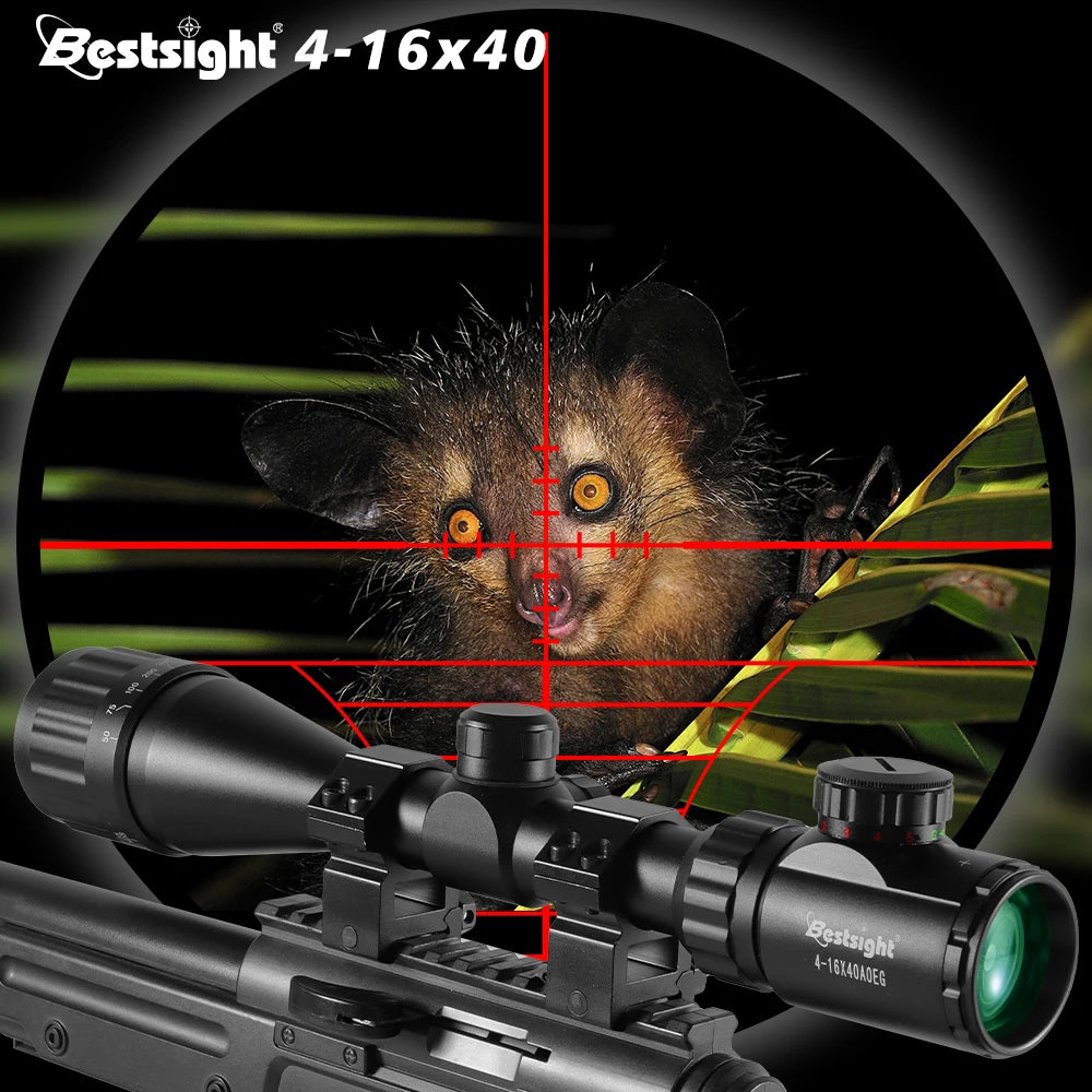 Nabila Illuminated Red Green Dot Adjustable Objective Rifle Scope