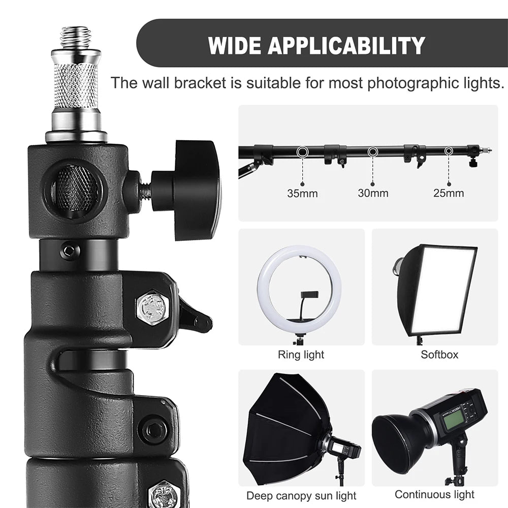 SH Photography Wall Mount Arm Bracket for Studio Lighting