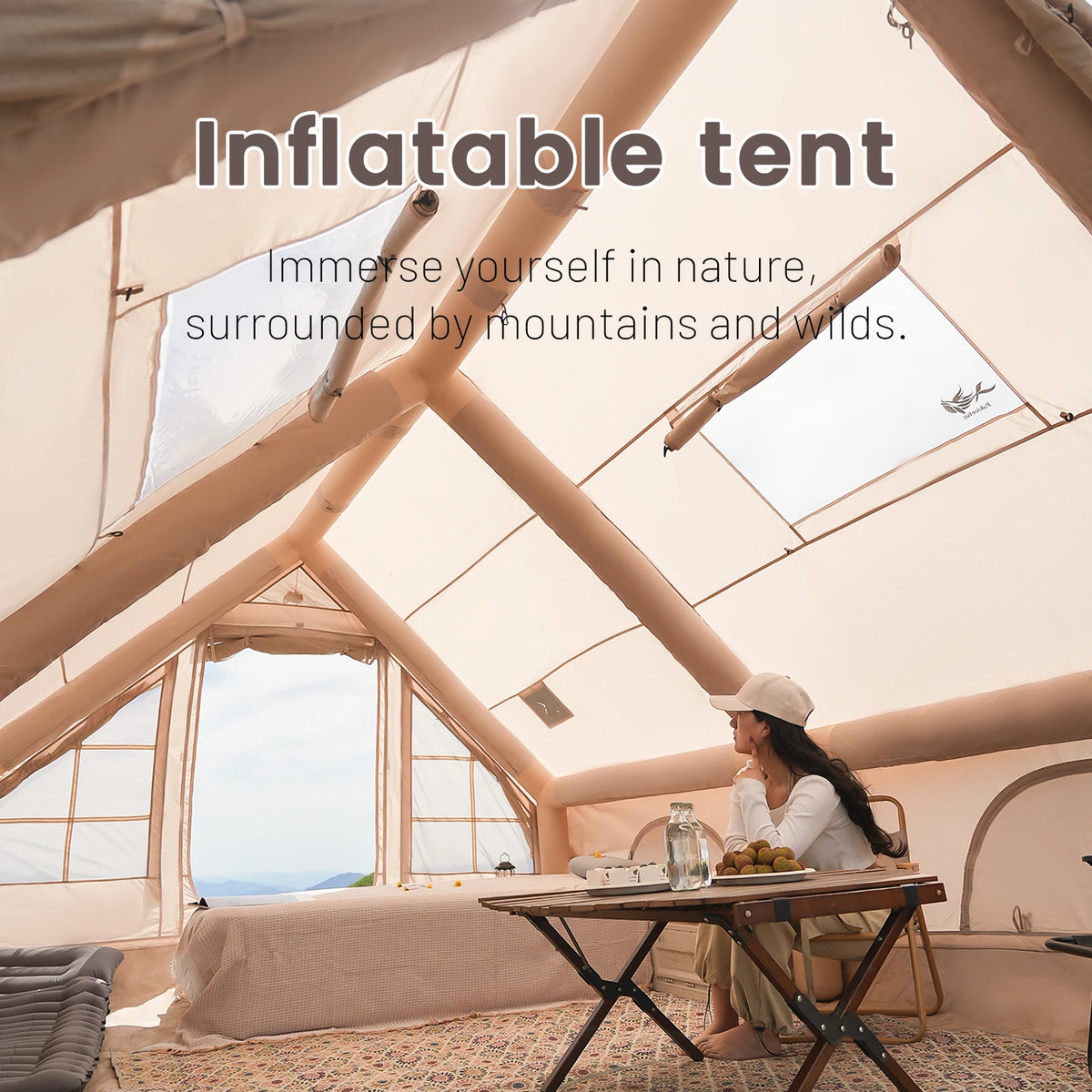 Pakicetus Inflatable Camping Tent With Skylight And Quick Setup