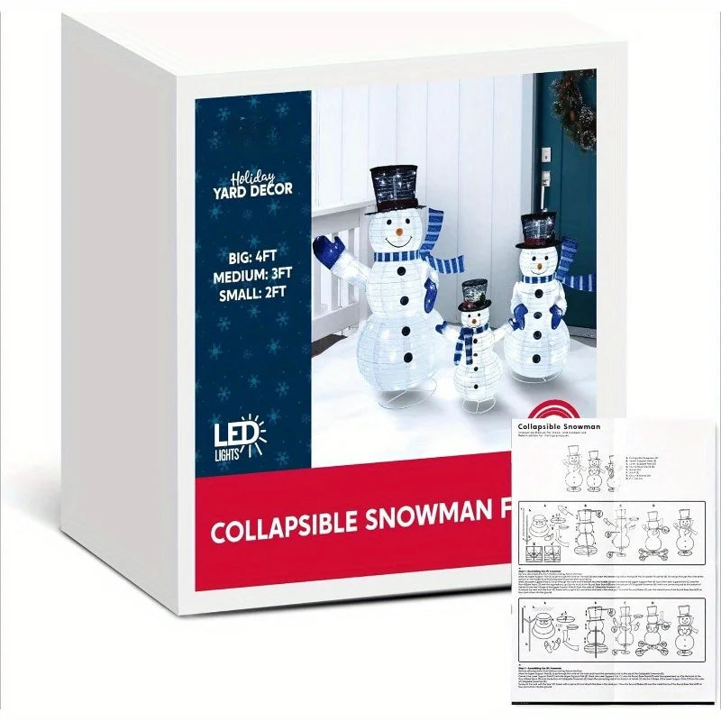 Joyfy Collapsible Snowman LED Yard Lights for Christmas Holiday Decor